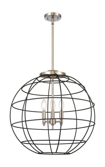 Innovations 221-3S-SN-CE-22-BK Three Light Pendant, Satin Nickel