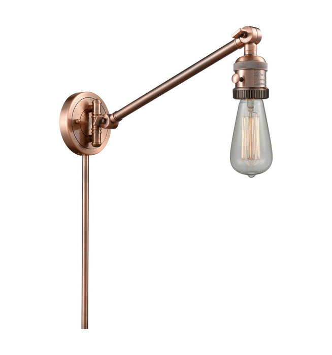 Innovations 237-AC One light Swing Arm With Switch, Antique Copper