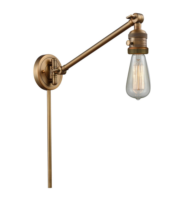 Innovations 237-BB One light Swing Arm With Switch, Brushed Brass