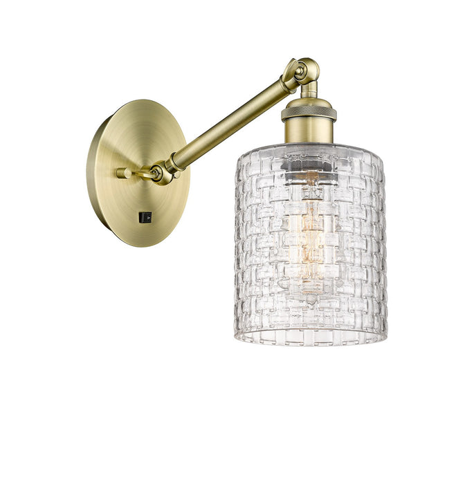 Innovations 317-1W-AB-G112C-5CL One Light Wall Sconce, Antique Brass