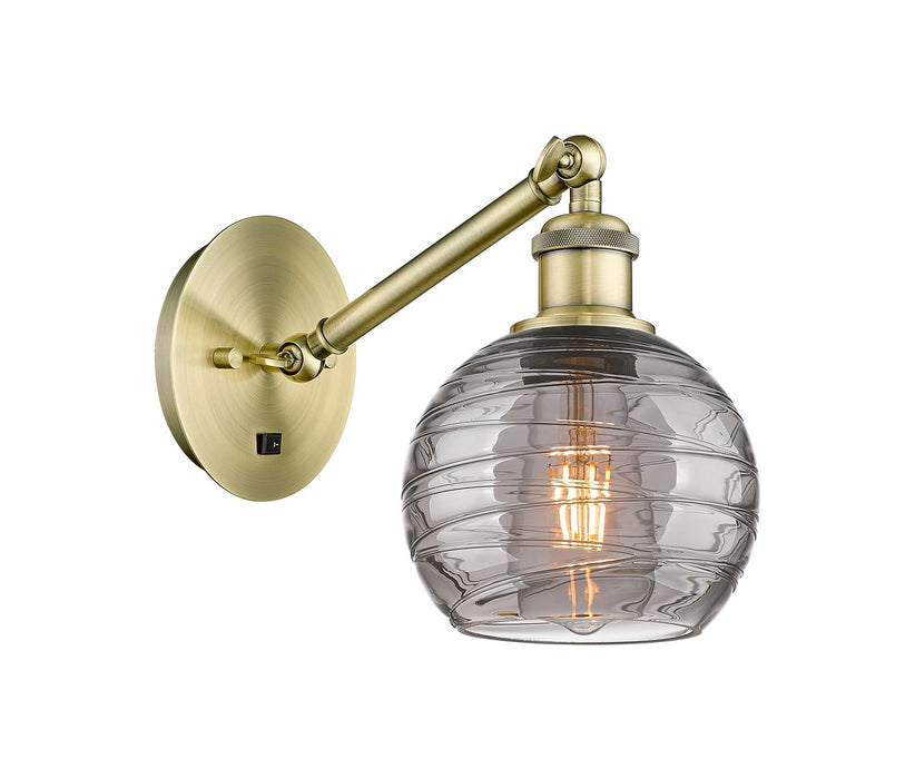 Innovations 317-1W-AB-G1213-6SM One Light Wall Sconce, Antique Brass