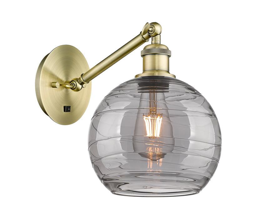 Innovations 317-1W-AB-G1213-8SM One Light Wall Sconce, Antique Brass