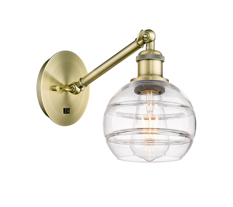 Innovations 317-1W-AB-G556-6CL One Light Wall Sconce, Antique Brass
