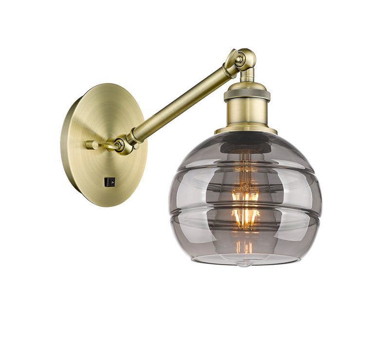 Innovations 317-1W-AB-G556-6SM One Light Wall Sconce, Antique Brass