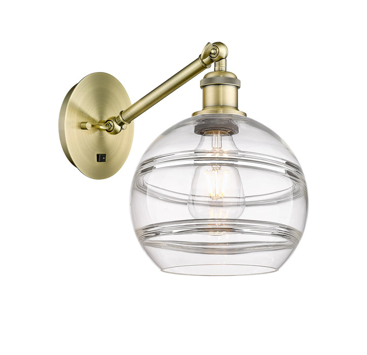 Innovations 317-1W-AB-G556-8CL One Light Wall Sconce, Antique Brass