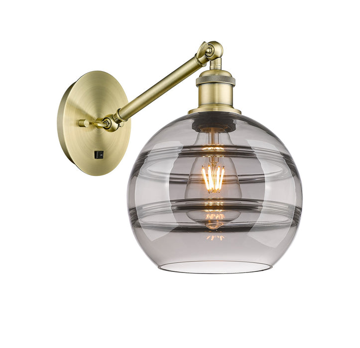 Innovations 317-1W-AB-G556-8SM One Light Wall Sconce, Antique Brass