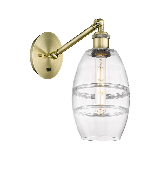 Innovations 317-1W-AB-G557-6CL One Light Wall Sconce, Antique Brass