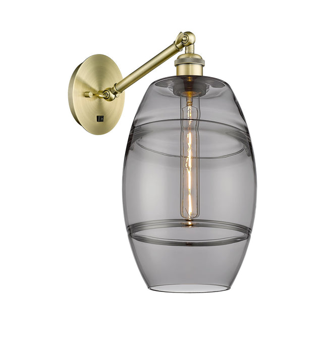 Innovations 317-1W-AB-G557-8SM One Light Wall Sconce, Antique Brass