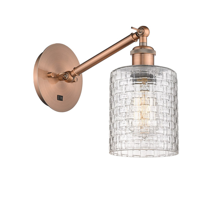 Innovations 317-1W-AC-G112C-5CL One Light Wall Sconce, Antique Copper