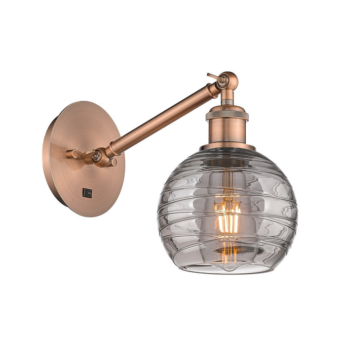 Innovations 317-1W-AC-G1213-6SM One Light Wall Sconce, Antique Copper