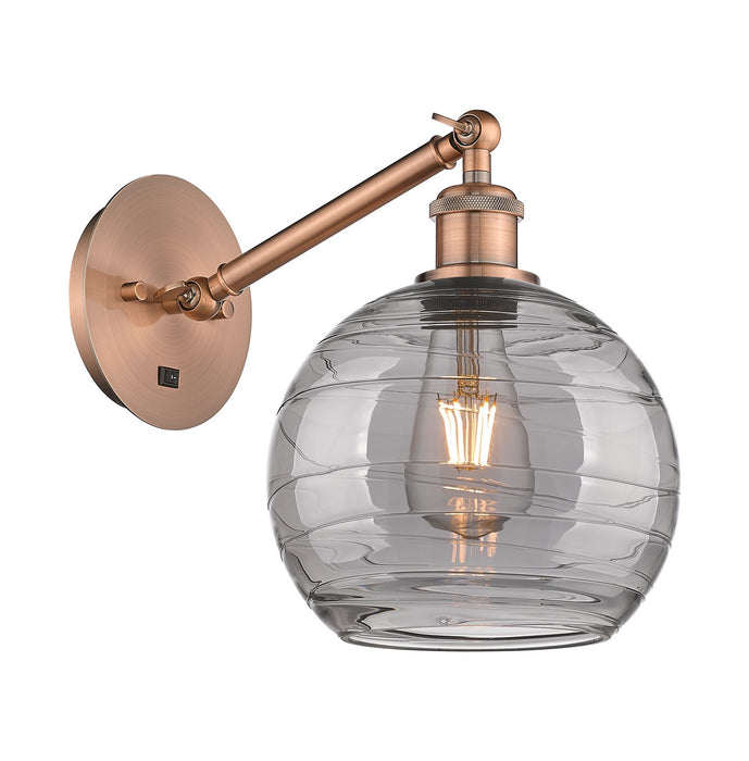 Innovations 317-1W-AC-G1213-8SM One Light Wall Sconce, Antique Copper