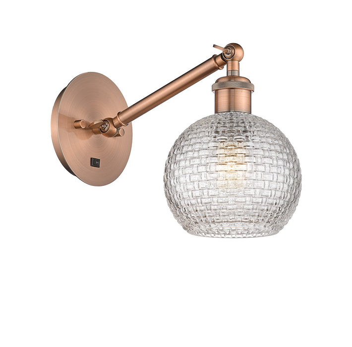 Innovations 317-1W-AC-G122C-6CL One Light Wall Sconce, Antique Copper