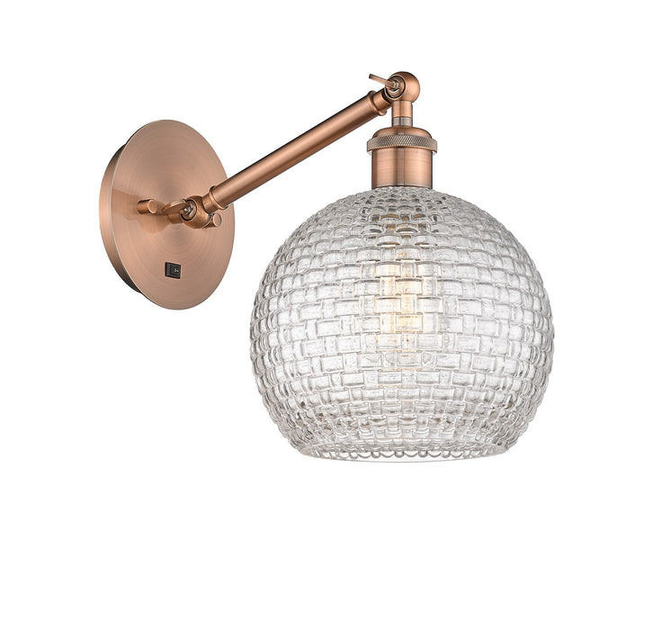 Innovations 317-1W-AC-G122C-8CL One Light Wall Sconce, Antique Copper