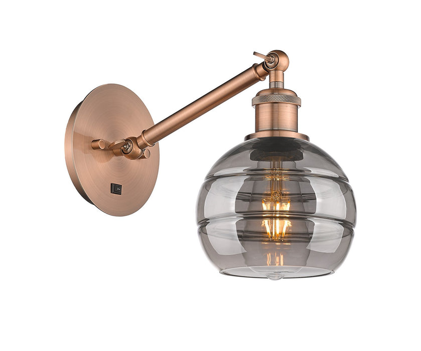 Innovations 317-1W-AC-G556-6SM One Light Wall Sconce, Antique Copper