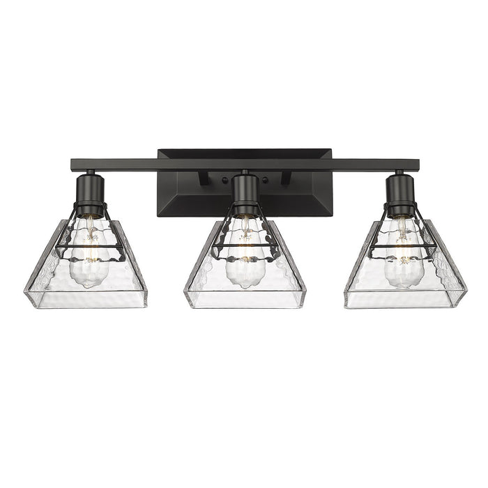 Golden 3308-BA3 BLK-WTG Three Light Bath Vanity, Matte Black