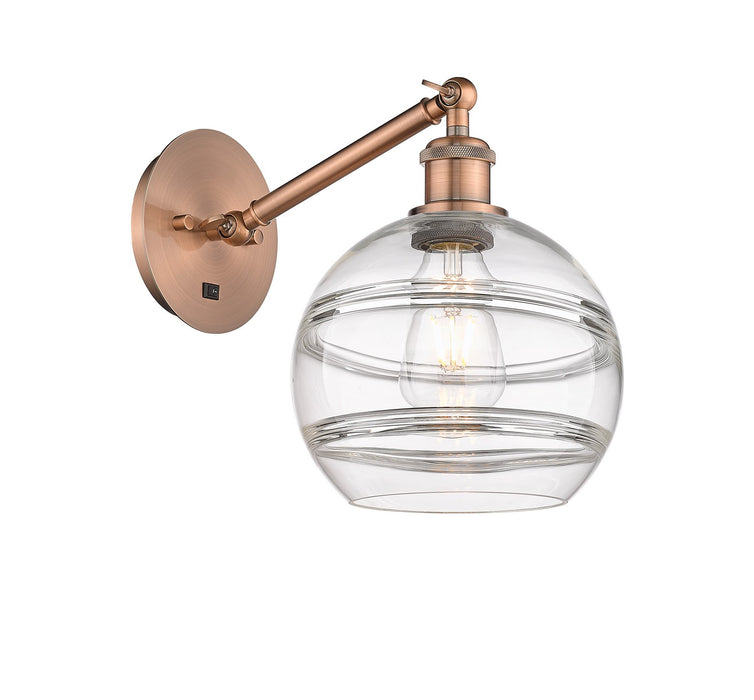 Innovations 317-1W-AC-G556-8CL One Light Wall Sconce, Antique Copper
