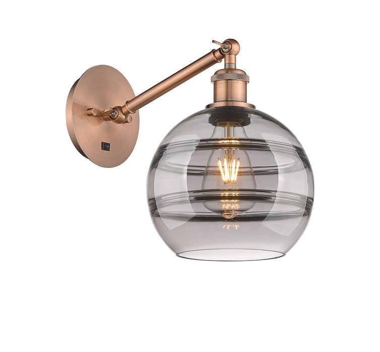 Innovations 317-1W-AC-G556-8SM One Light Wall Sconce, Antique Copper