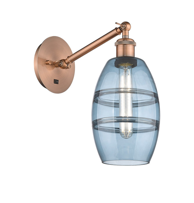 Innovations 317-1W-AC-G557-6BL One Light Wall Sconce, Antique Copper