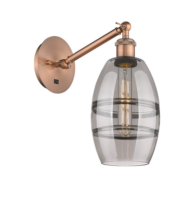 Innovations 317-1W-AC-G557-6SM One Light Wall Sconce, Antique Copper