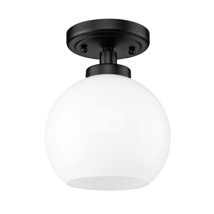 Golden 4855-FM BLK-VMG One Light Flush Mount, Matte Black
