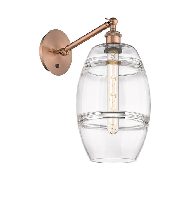 Innovations 317-1W-AC-G557-8CL One Light Wall Sconce, Antique Copper
