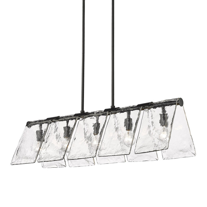 Golden 6072-LP BLK-HWG Five Light Linear Pendant, Matte Black