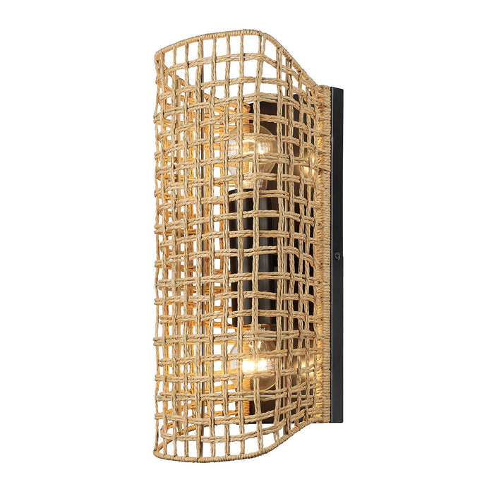 Golden 6089-2W BLK-NR Two Light Wall Sconce, Matte Black