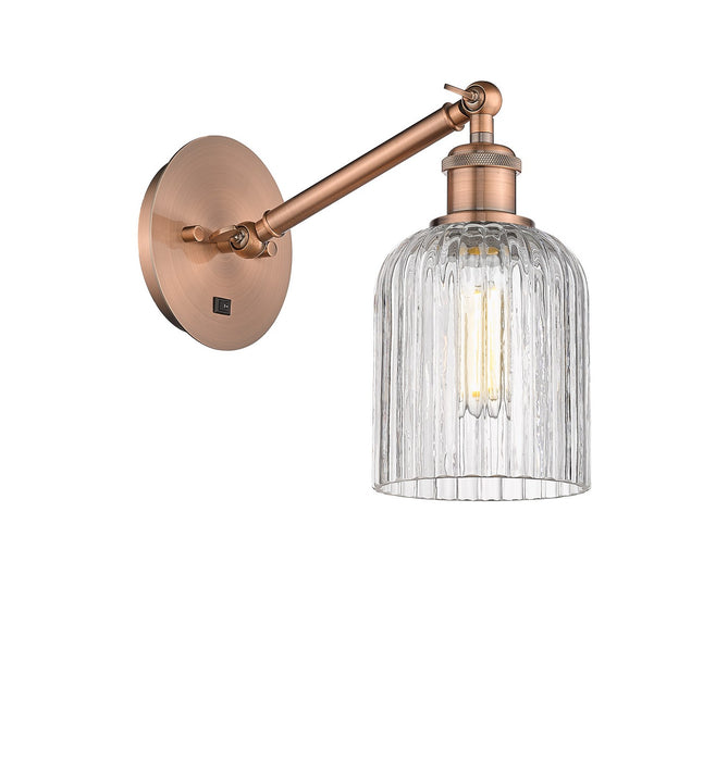Innovations 317-1W-AC-G559-5CL One Light Wall Sconce, Antique Copper
