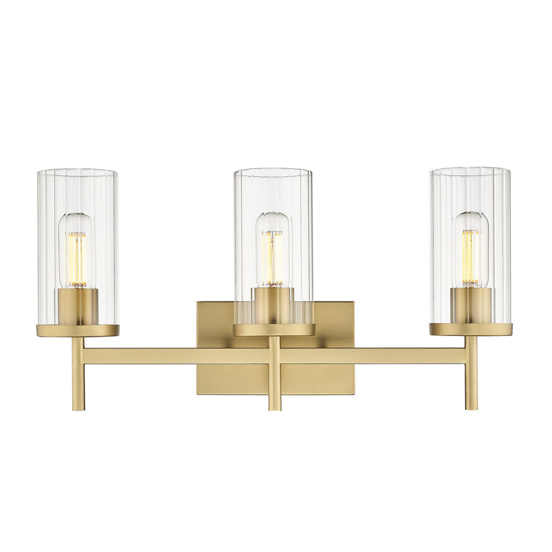 Golden 7011-BA3 BCB-CLR Three Light Bath Vanity, Brushed Champagne Bronze