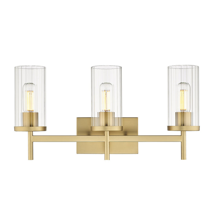 Golden 7011-BA3 BCB-CLR Three Light Bath Vanity, Brushed Champagne Bronze