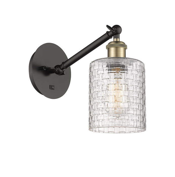 Innovations 317-1W-BAB-G112C-5CL One Light Wall Sconce, Black Antique Brass