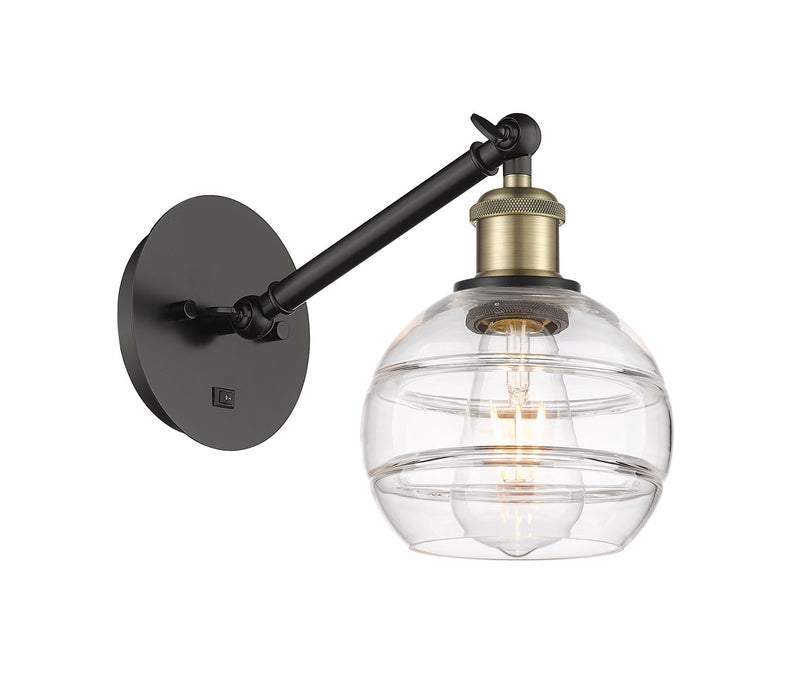 Innovations 317-1W-BAB-G556-6CL One Light Wall Sconce, Black Antique Brass