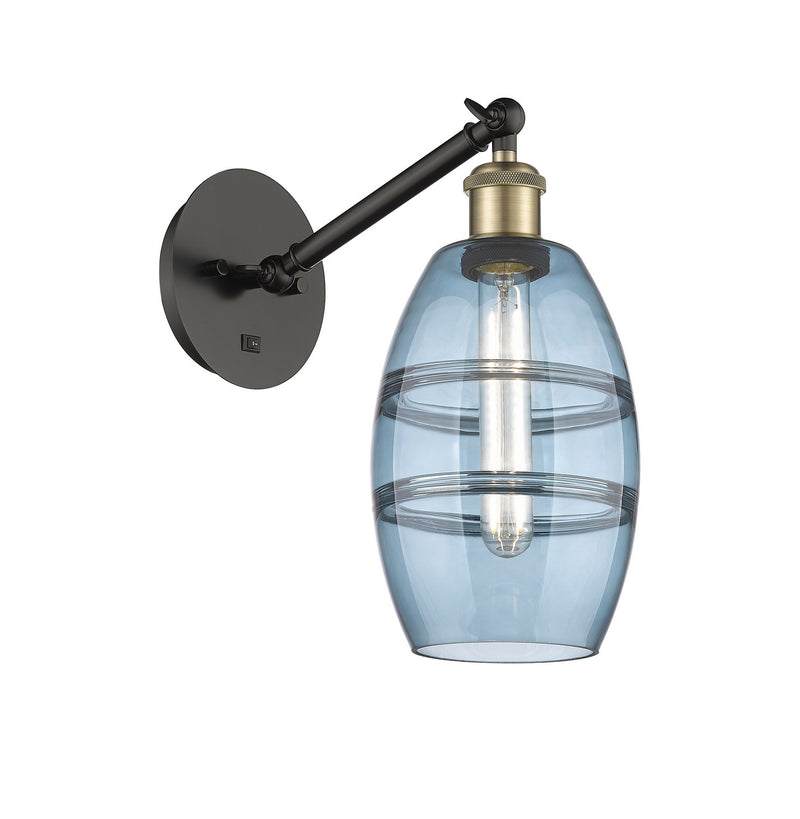 Innovations 317-1W-BAB-G557-6BL One Light Wall Sconce, Black Antique Brass