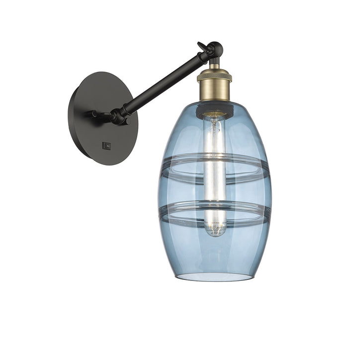 Innovations 317-1W-BAB-G557-6BL One Light Wall Sconce, Black Antique Brass