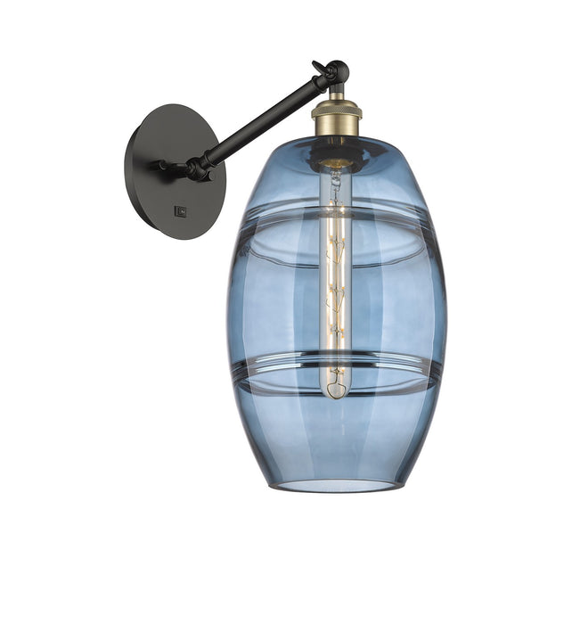 Innovations 317-1W-BAB-G557-8BL One Light Wall Sconce, Black Antique Brass