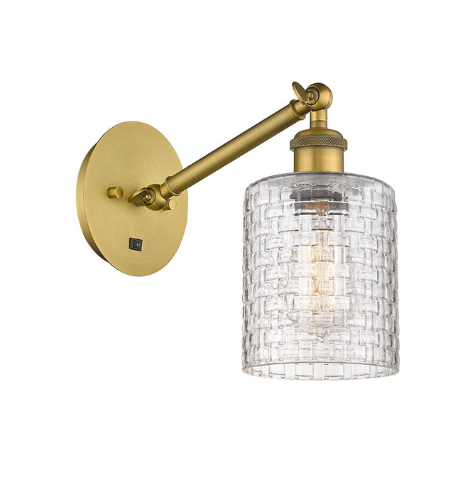 Innovations 317-1W-BB-G112C-5CL One Light Wall Sconce, Brushed Brass
