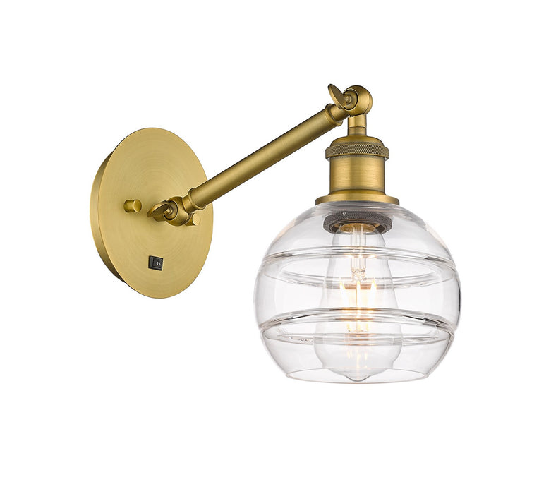 Innovations 317-1W-BB-G556-6CL One Light Wall Sconce, Brushed Brass
