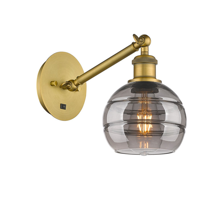 Innovations 317-1W-BB-G556-6SM One Light Wall Sconce, Brushed Brass