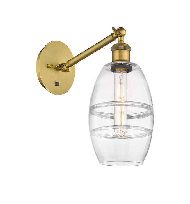 Innovations 317-1W-BB-G557-6CL One Light Wall Sconce, Brushed Brass