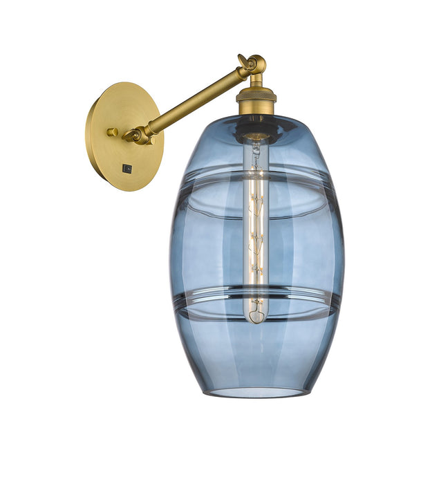Innovations 317-1W-BB-G557-8BL One Light Wall Sconce, Brushed Brass