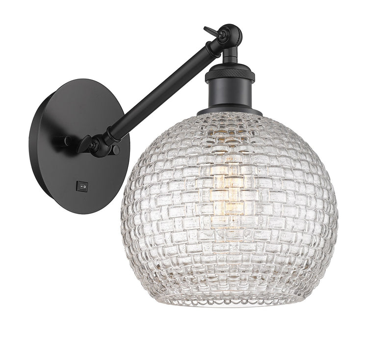 Innovations 317-1W-BK-G122C-8CL One Light Wall Sconce, Matte Black