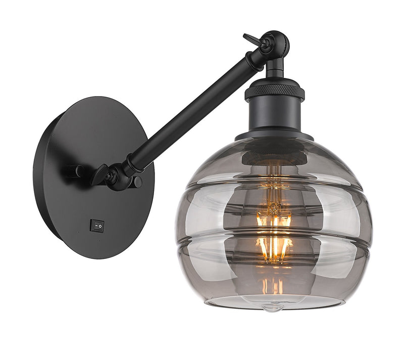Innovations 317-1W-BK-G556-6SM One Light Wall Sconce, Matte Black