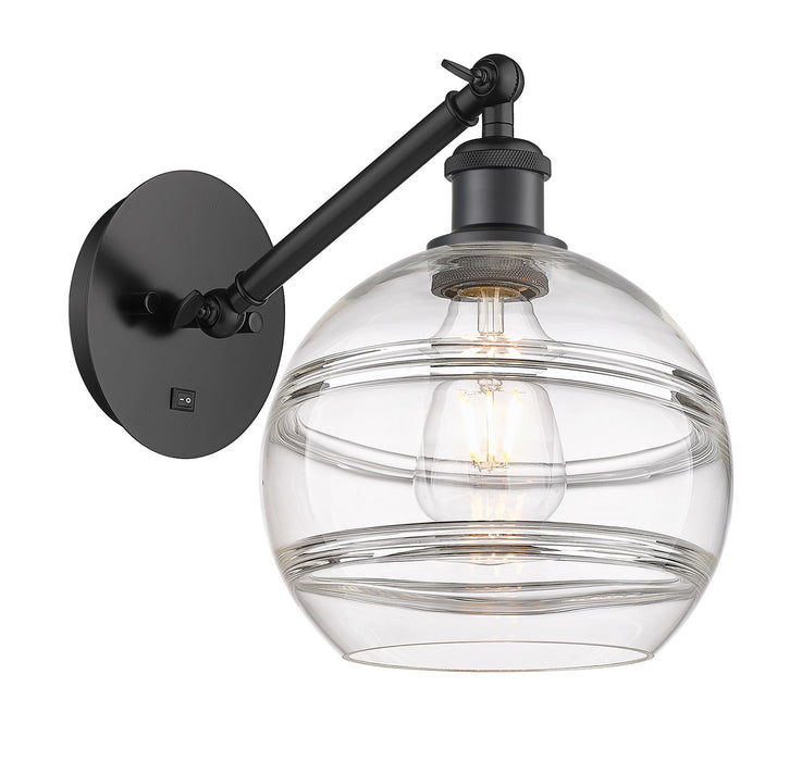 Innovations 317-1W-BK-G556-8CL One Light Wall Sconce, Matte Black