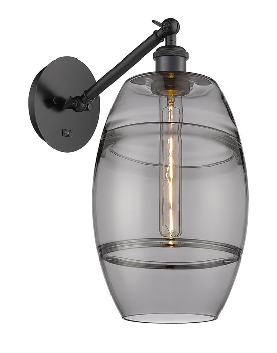 Innovations 317-1W-BK-G557-8SM One Light Wall Sconce, Matte Black