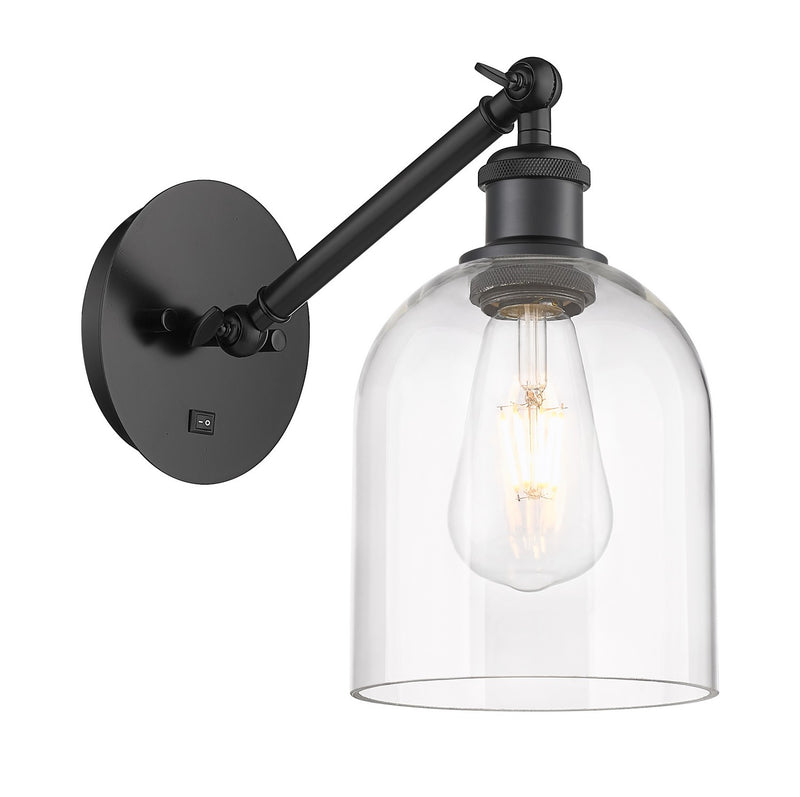 Innovations 317-1W-BK-G558-6CL One Light Wall Sconce, Matte Black
