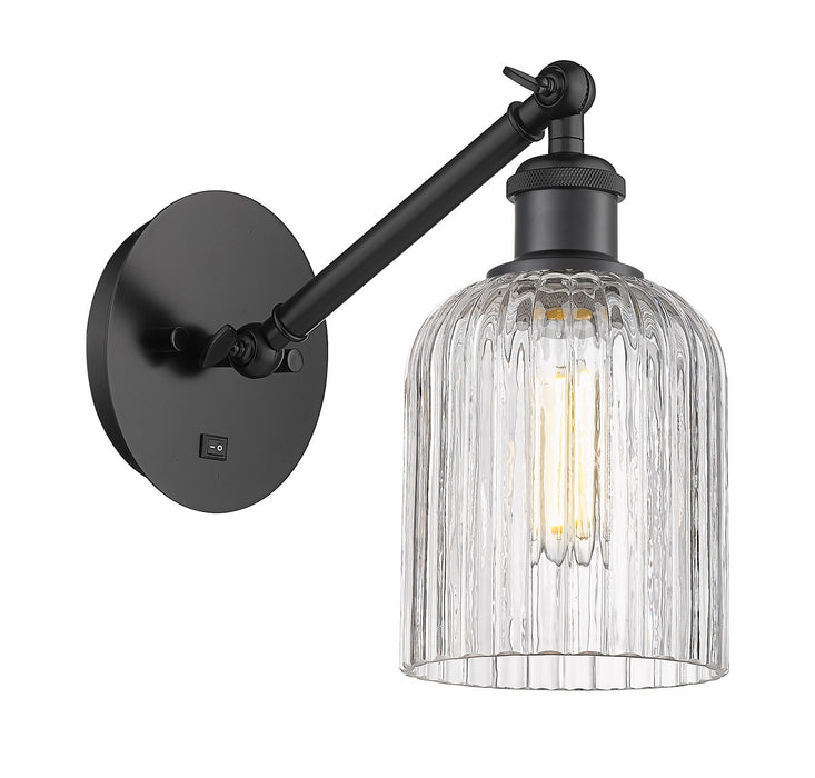 Innovations 317-1W-BK-G559-5CL One Light Wall Sconce, Matte Black