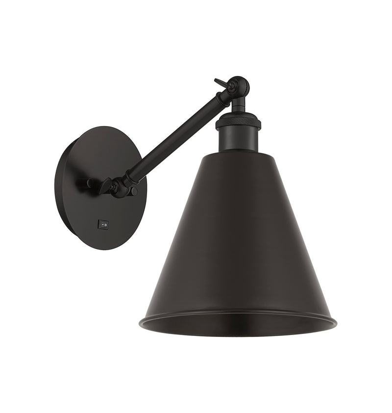 Innovations 317-1W-BK-MBC-8-BK One Light Wall Sconce, Matte Black