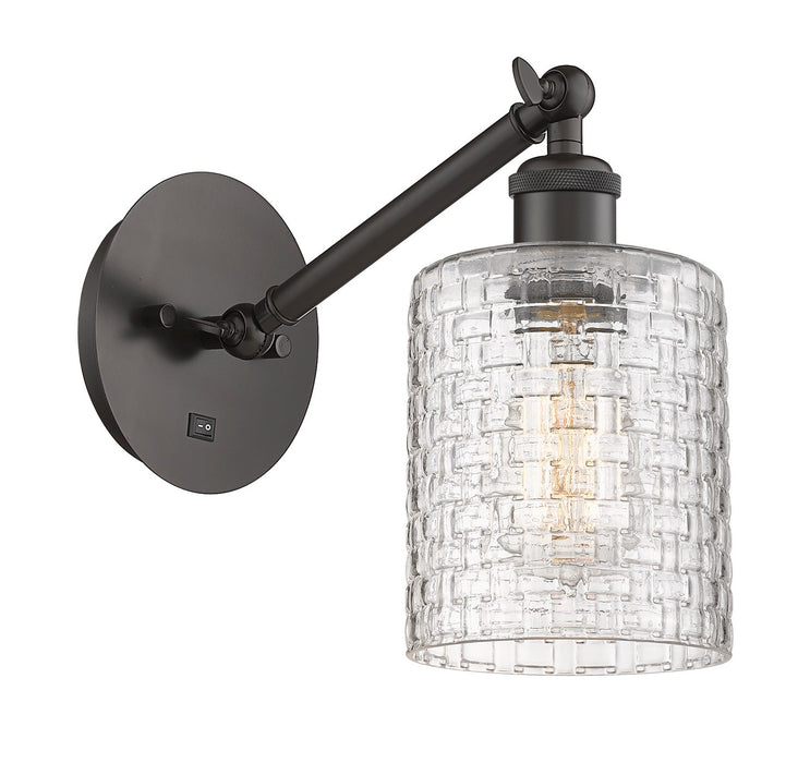 Innovations 317-1W-OB-G112C-5CL One Light Wall Sconce, Oil Rubbed Bronze