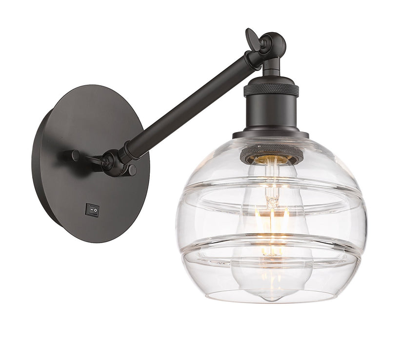 Innovations 317-1W-OB-G556-6CL One Light Wall Sconce, Oil Rubbed Bronze