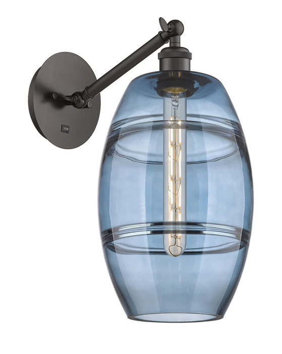 Innovations 317-1W-OB-G557-8BL One Light Wall Sconce, Oil Rubbed Bronze